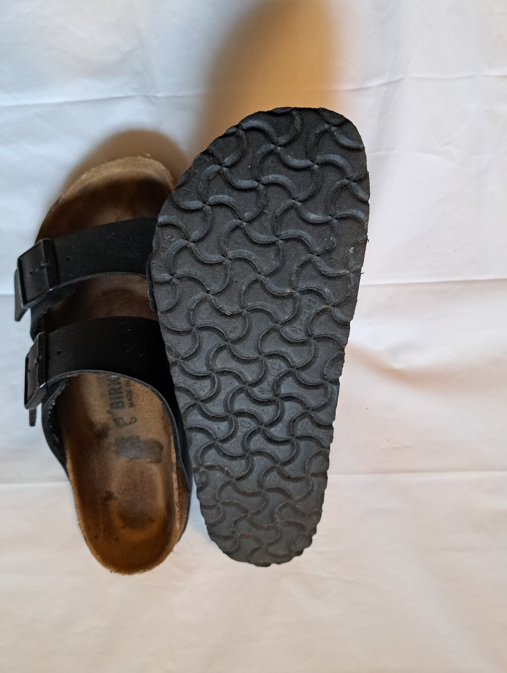 Black Double-Strap Birkenstock Slide Sandals - Picture 3 of 6